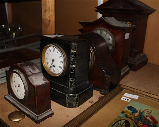 Five Continental clocks
